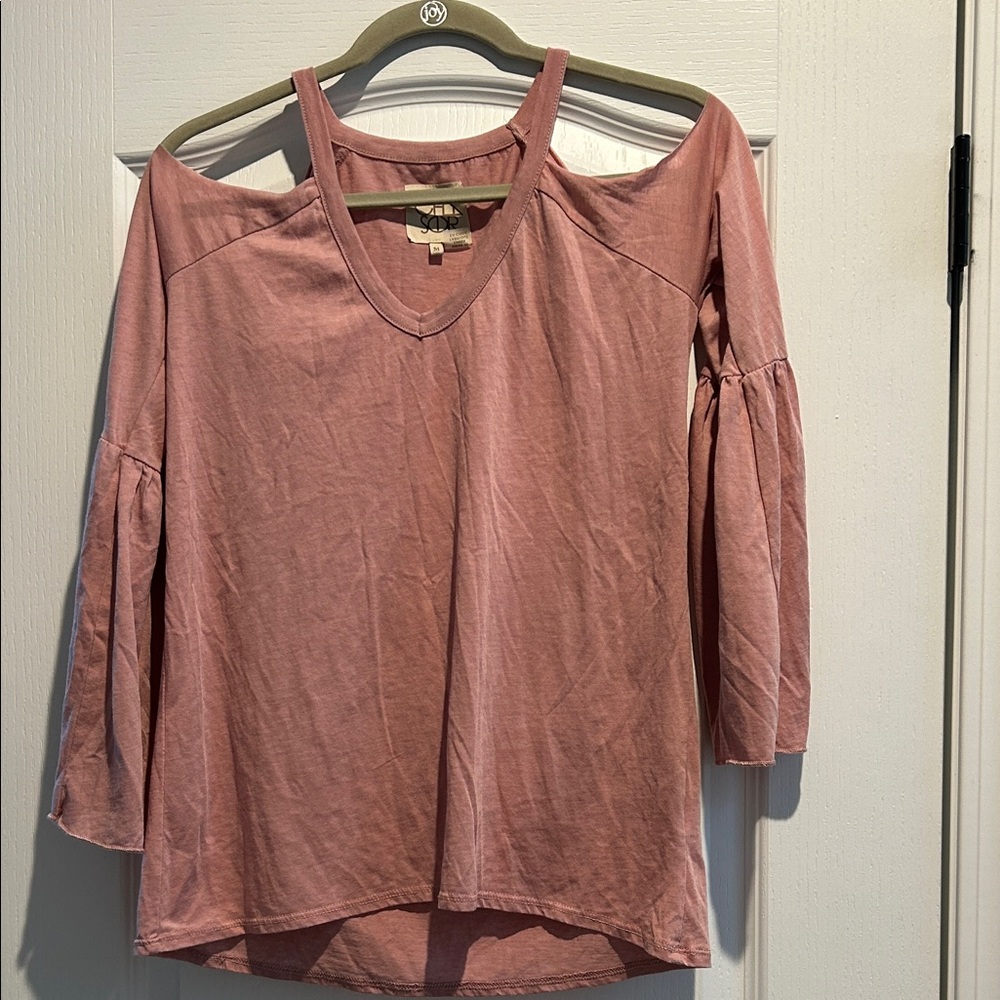 Chaser Women's Pink Cold Shoulder Top